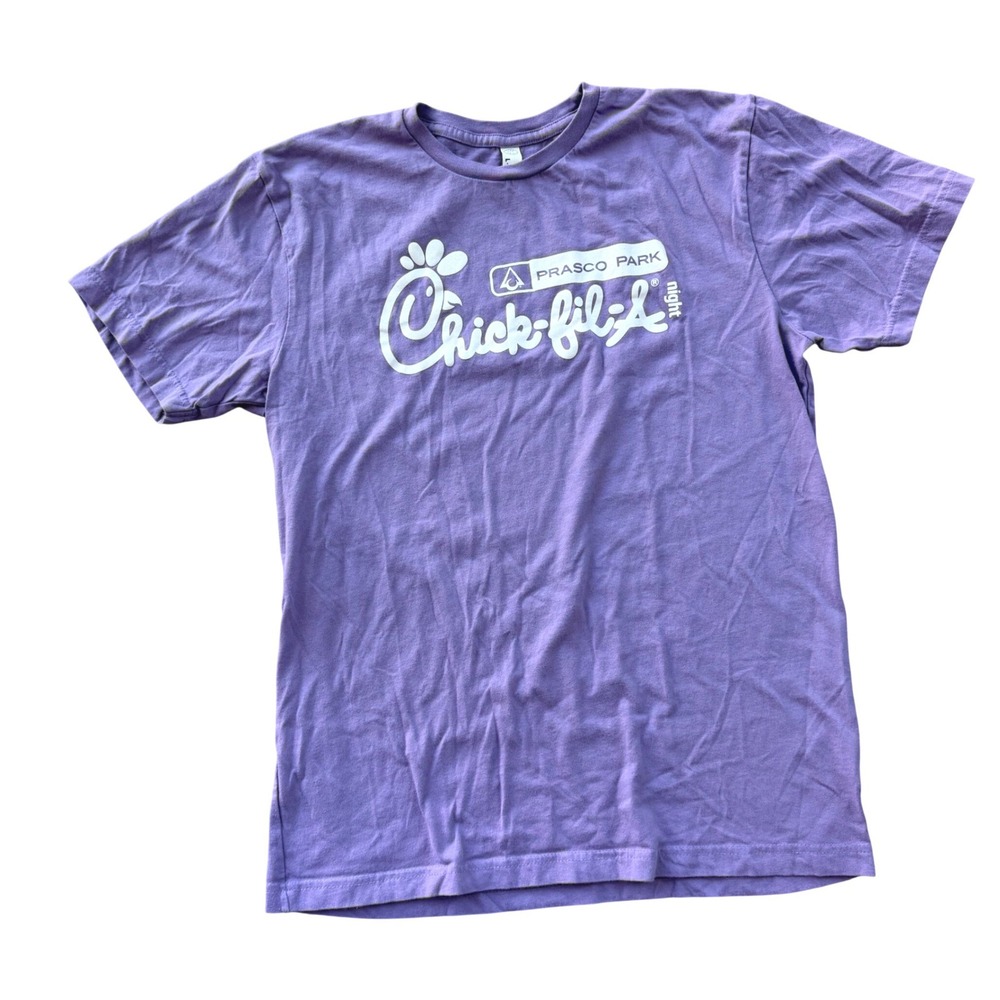 Chick-fil-A Prasco Park Night Event Purple Logo Graphic Short Sleeve Tee Women M